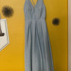 Crystal Doll Light Blue Prom Dress